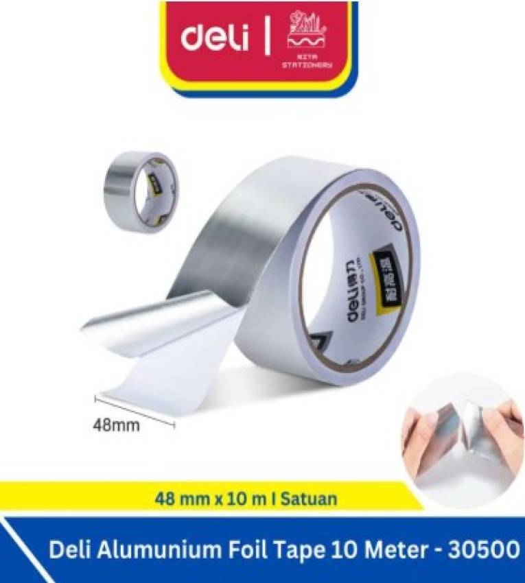 Deli Ruban adhésif métallique étanche de 10 m, ruban en aluminium, ruban isolant